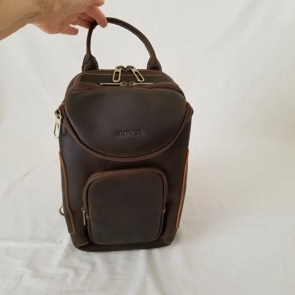 NEW! Star Vista Cowhide Leather Shoulder/Crossbody Bag with Metal Zippers/Hdwr